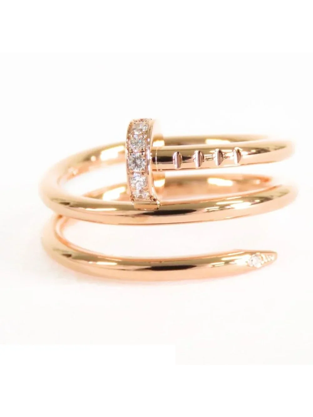 Cartier Juste un Clou Double Pink Gold 18K Diamond 48 Ring